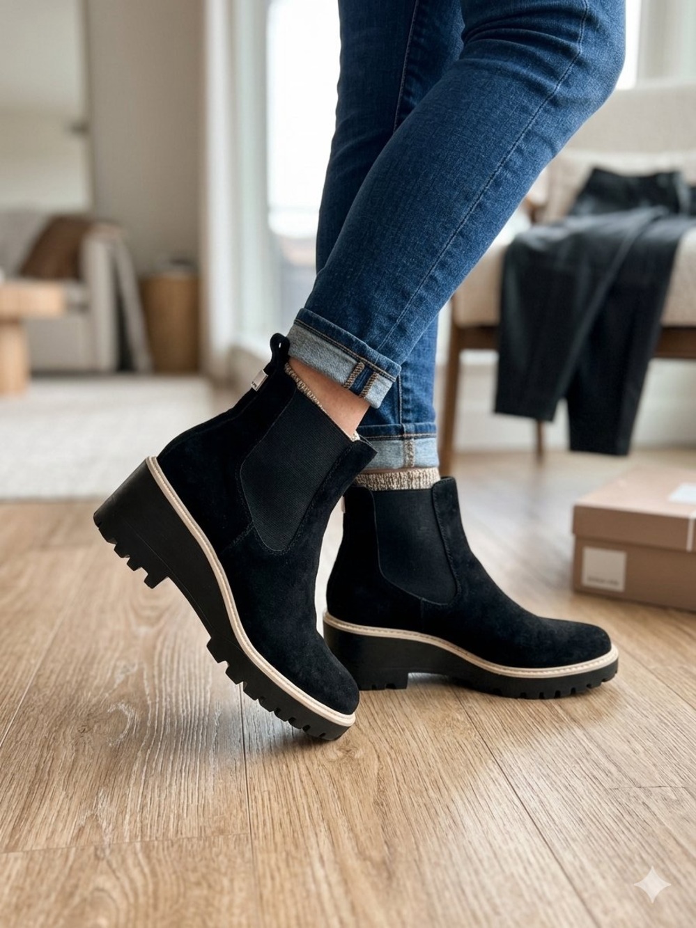 Dolce Vita Hawk H2O waterproof black suede Chelsea boots